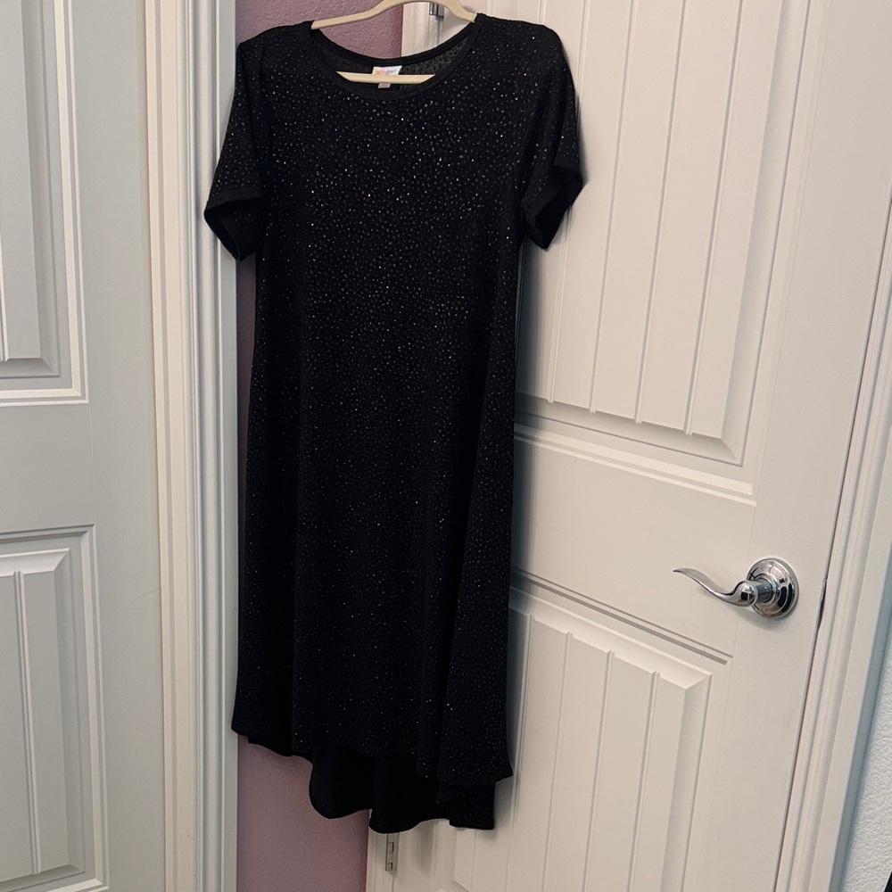 LuLaRoe Black Sparkle Midi Dress
